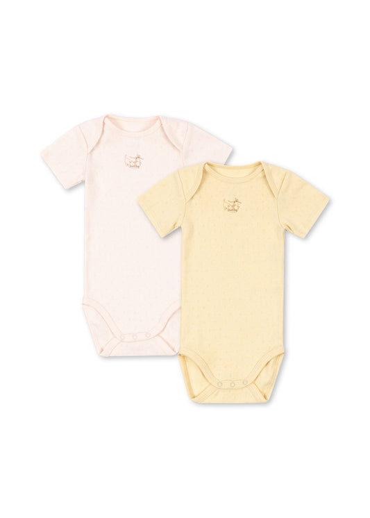Fanga Fontana 2-pak SS Perla Body - Banana Crepe/Creole Pink