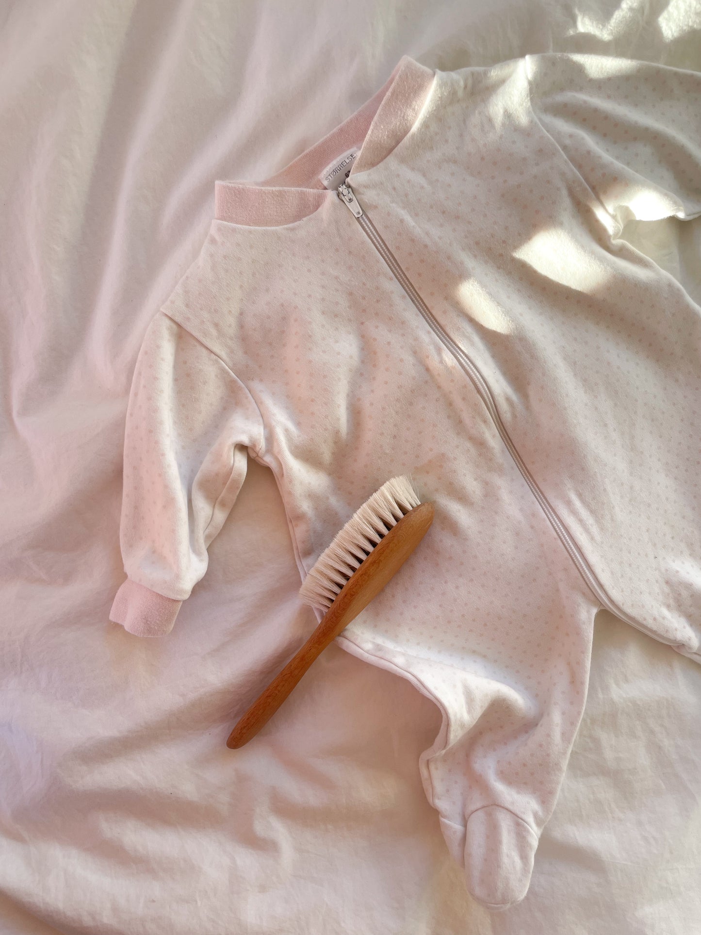 Vintage sparkedragt med prikker str. 0-3 mdr