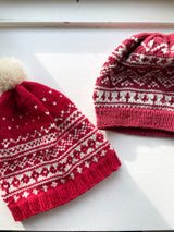 Håndstrikket hue med pom pom, Merino str. 2-4 år