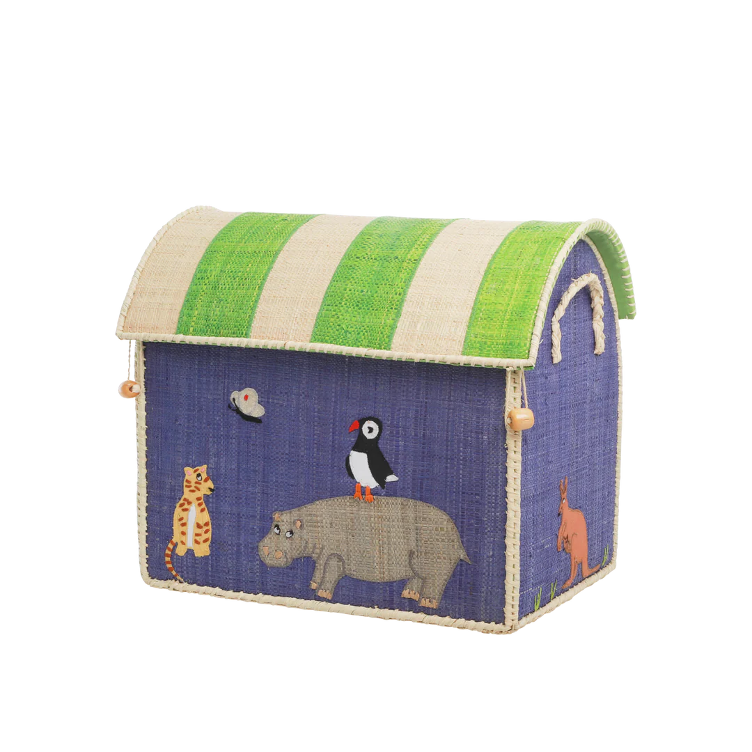 Rice Raffia Opevaringshus Lille - Animal Print