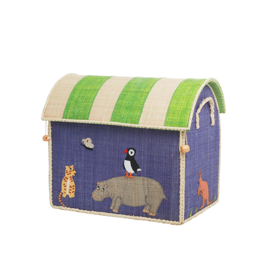 Rice Raffia Opevaringshus Lille - Animal Print