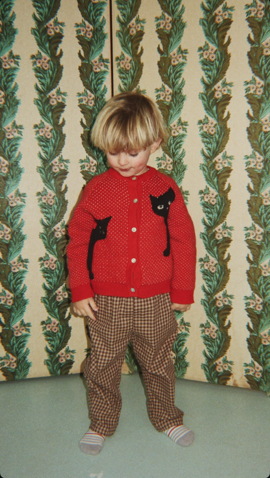 BELOU CARDIGAN - CAT ROUGE