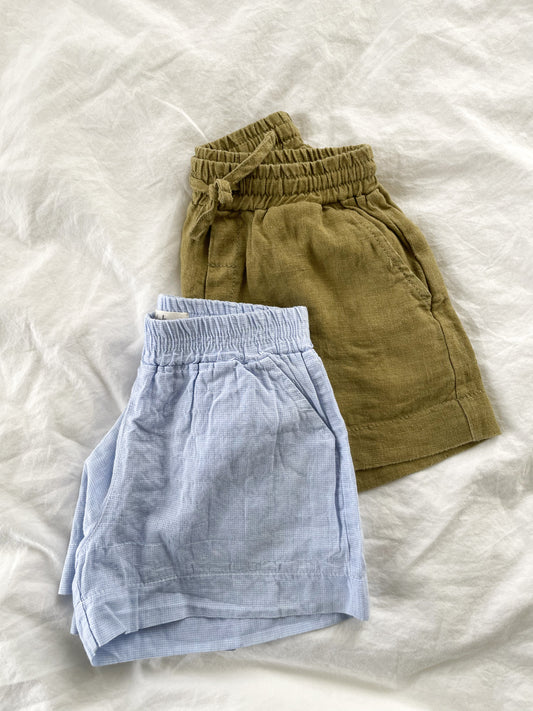 Lalaby Wilson Shorts i hør - Khaki - str. 2 år