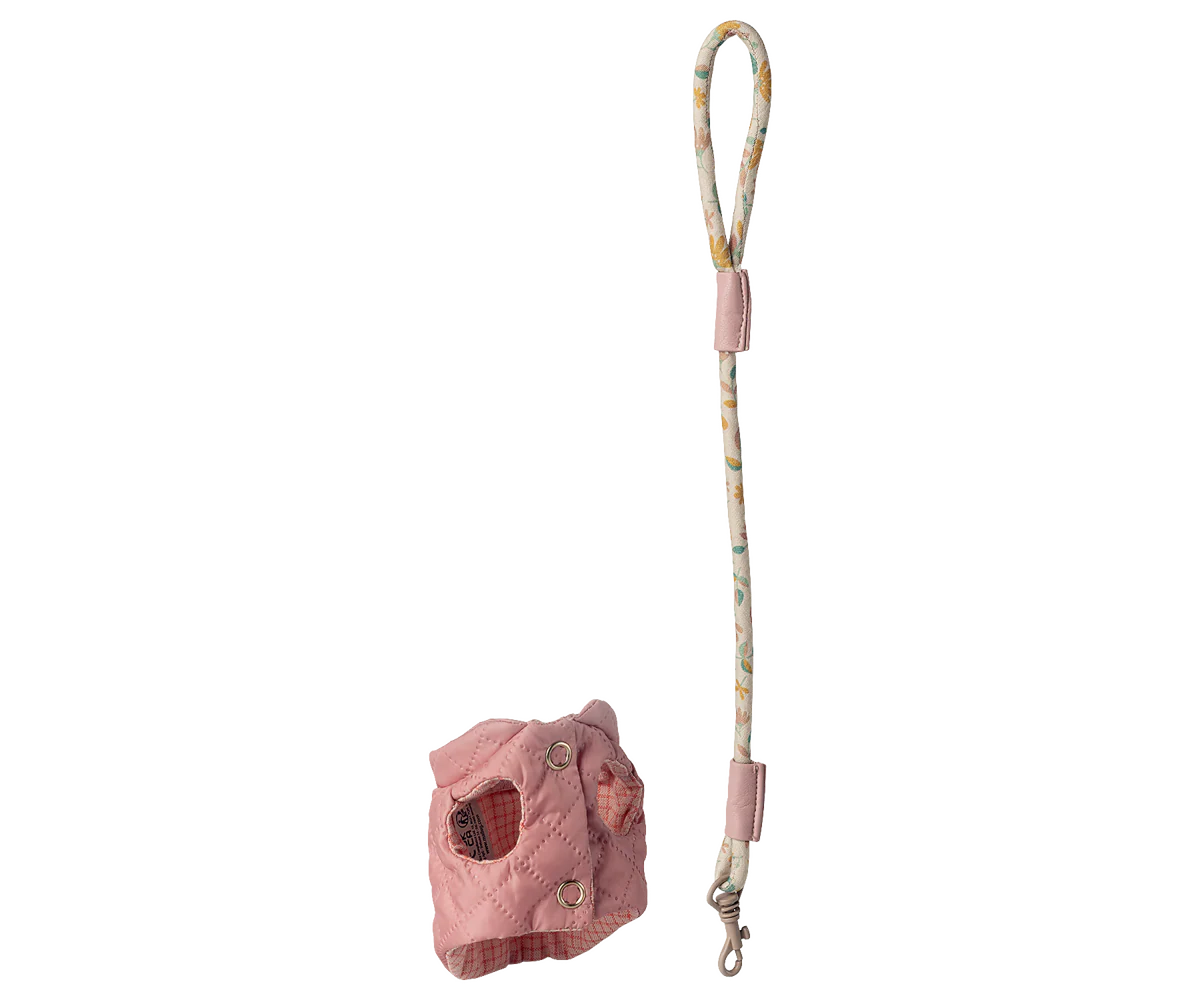 Maileg Halsbånd og snor til kæledyr - Rosa