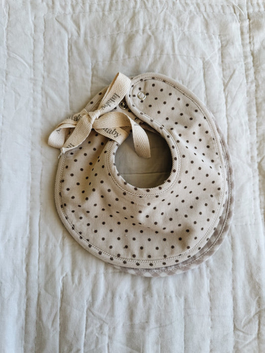 Lalaby Bibi bibs - 2 pack - Brown Dot