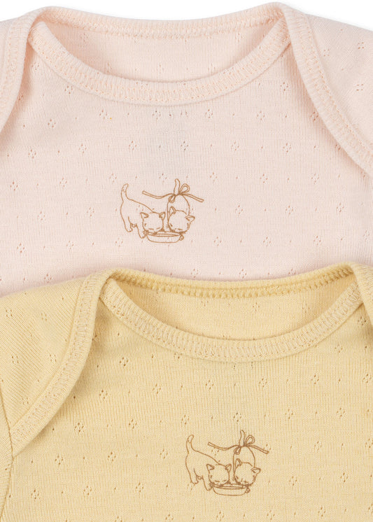 Fanga Fontana 2-pak SS Perla Body - Banana Crepe/Creole Pink