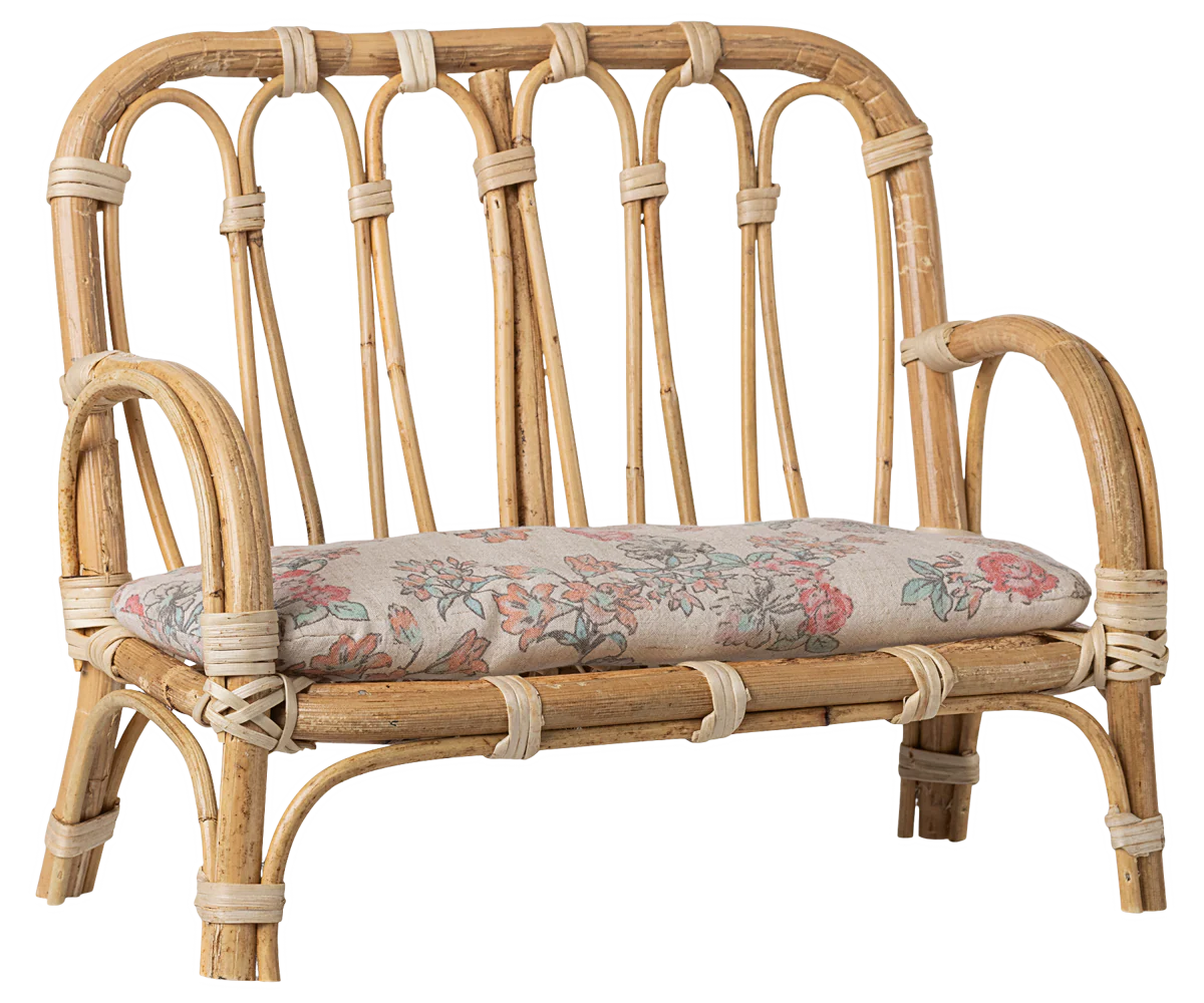 Maileg Rattan Sofa Stor - natur