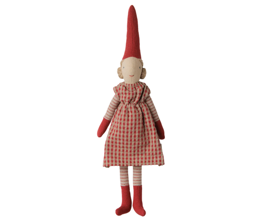 PIXY NISSE STR. 1 - PIGE - RØD KJOLE