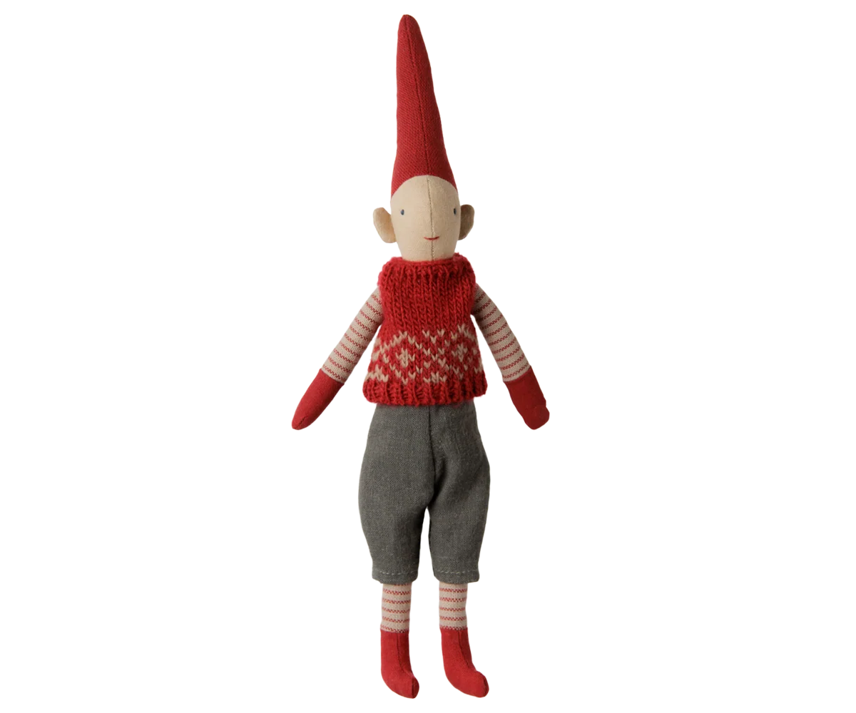 PIXY NISSE STR. 1 - DRENG - RØD STRIKKET VEST