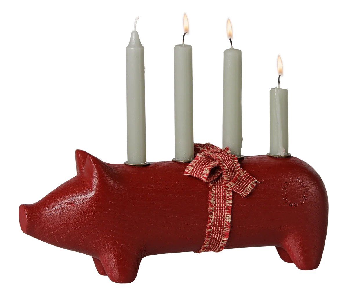 TRÆLYSESTAGE GRIS ADVENT MEDIUM - RØD