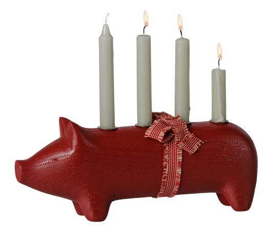 TRÆLYSESTAGE GRIS ADVENT MEDIUM - RØD