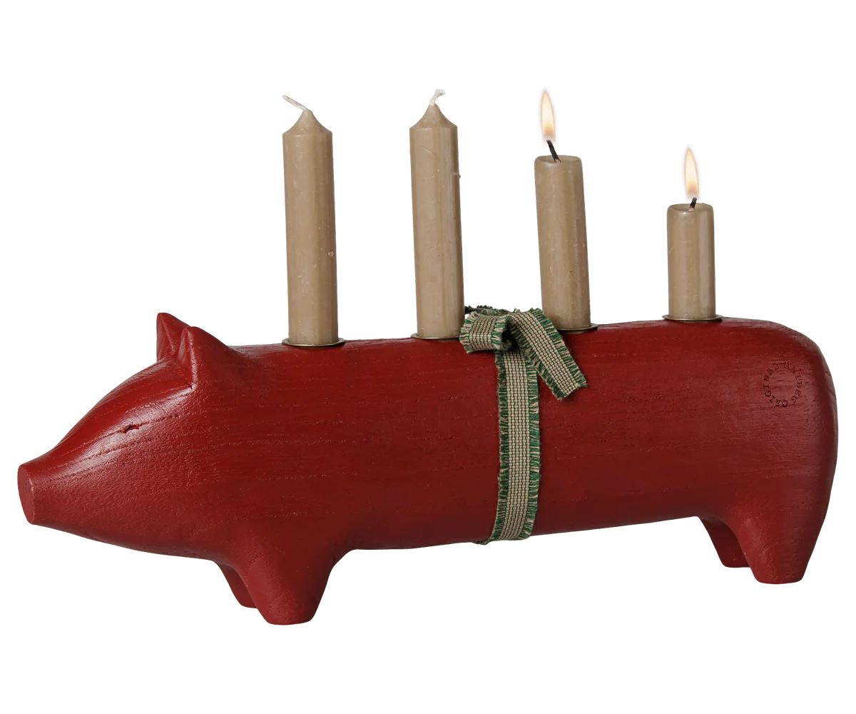 TRÆLYSESTAGE GRIS ADVENT MEDIUM - RØD
