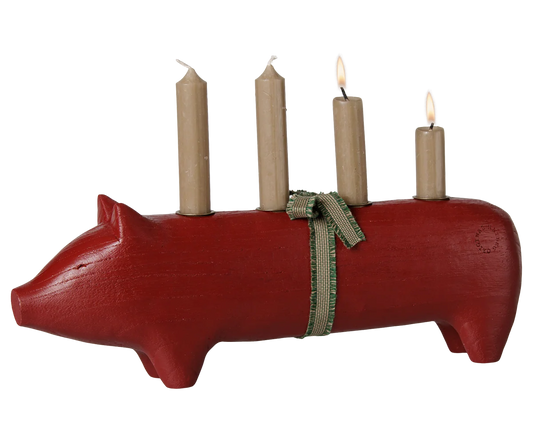 TRÆLYSESTAGE GRIS ADVENT MEDIUM - RØD