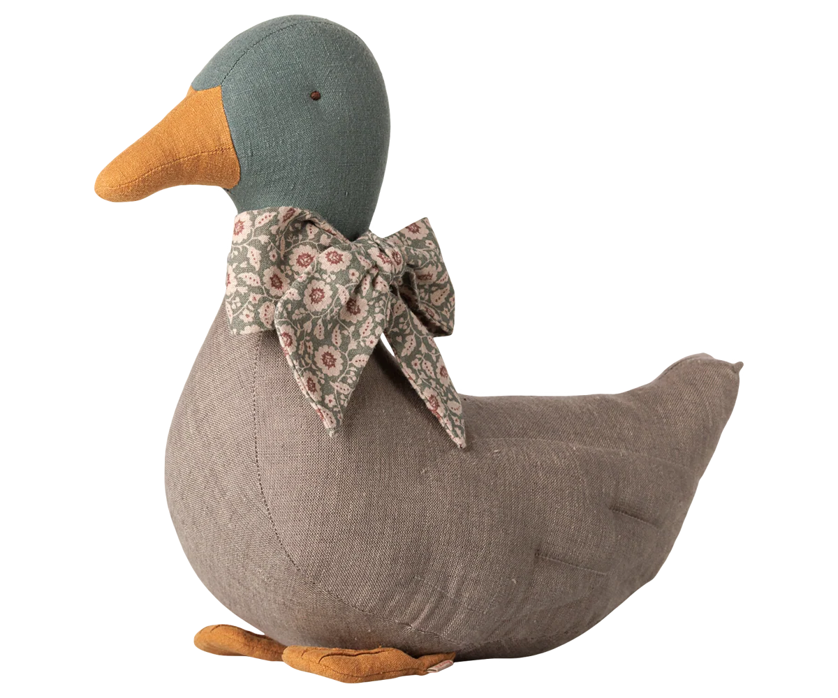 AND MED SLØJFE - GRÅ