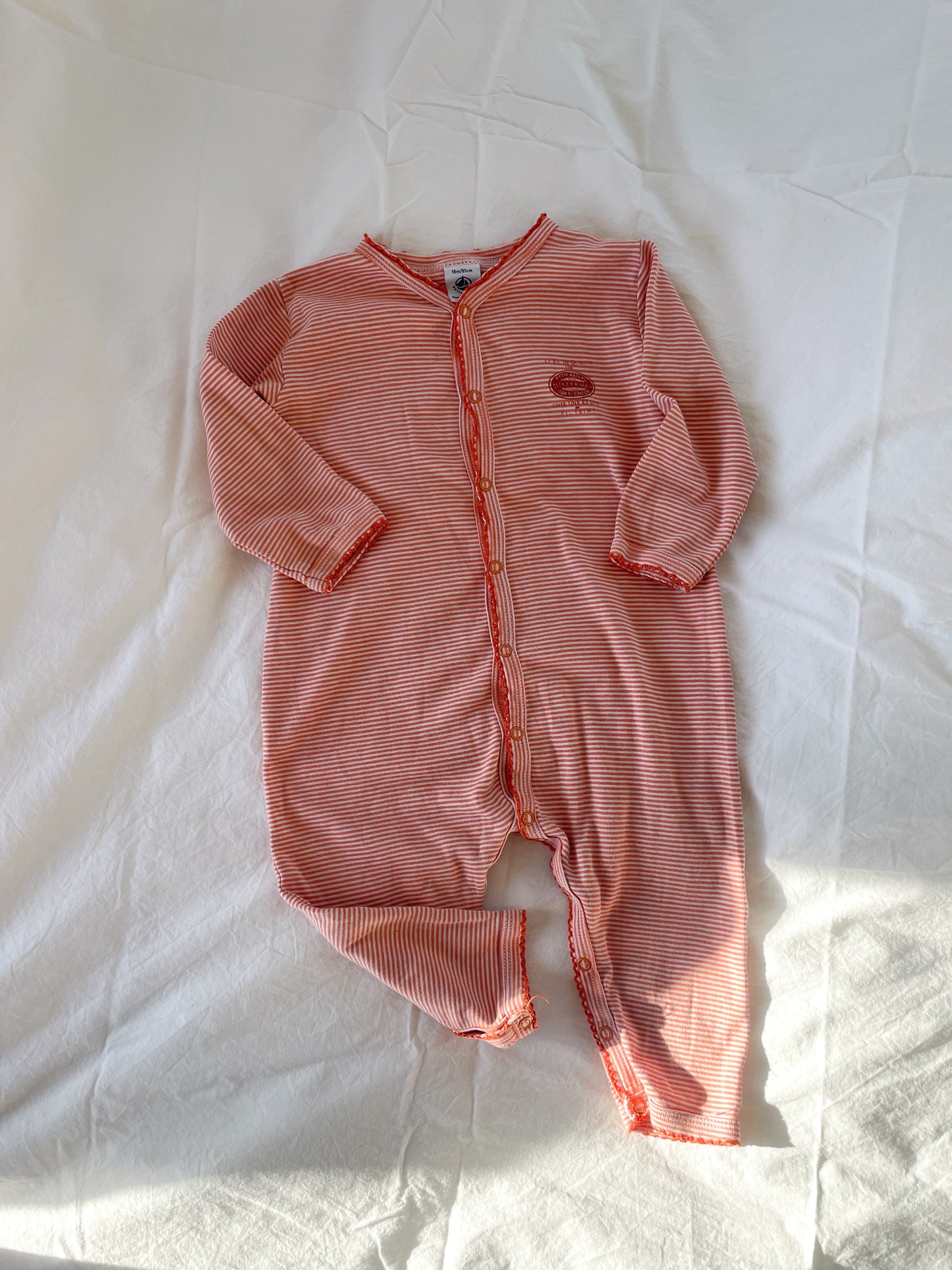 Petit Bateau stribet heldragt str. 18 mdr
