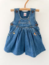 Vintage denim spencer kjole str. 9-12 mdr