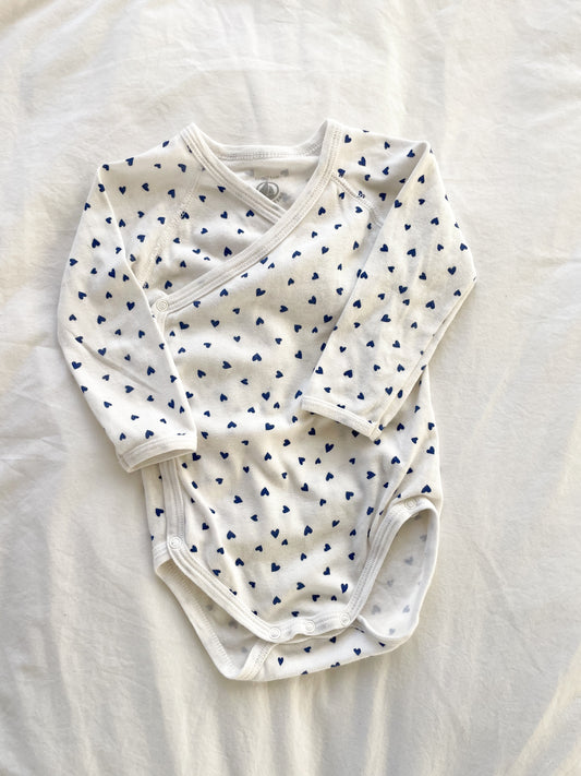 Petit Bateau  slå om bodystocking str. 9 mdr