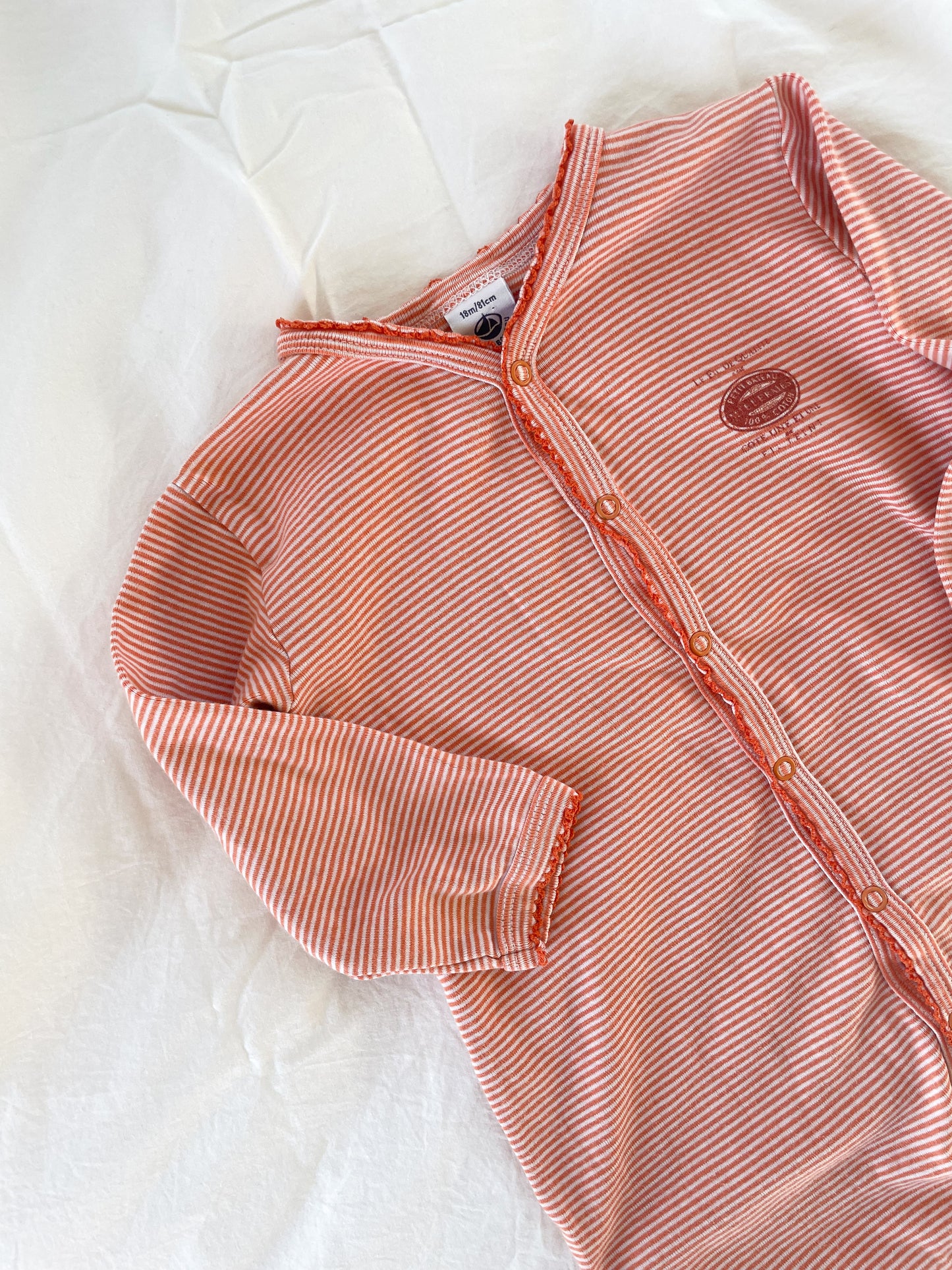 Petit Bateau stribet heldragt str. 18 mdr