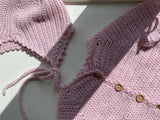 Håndlavet cardigan & kyse, baby uld str. 9 mdr