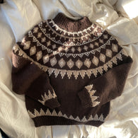 Håndstrikket sweater i uld str. 6-7 år