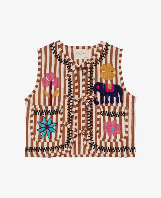 Sissel Mini Vilja MINI vest - Brown Stripes