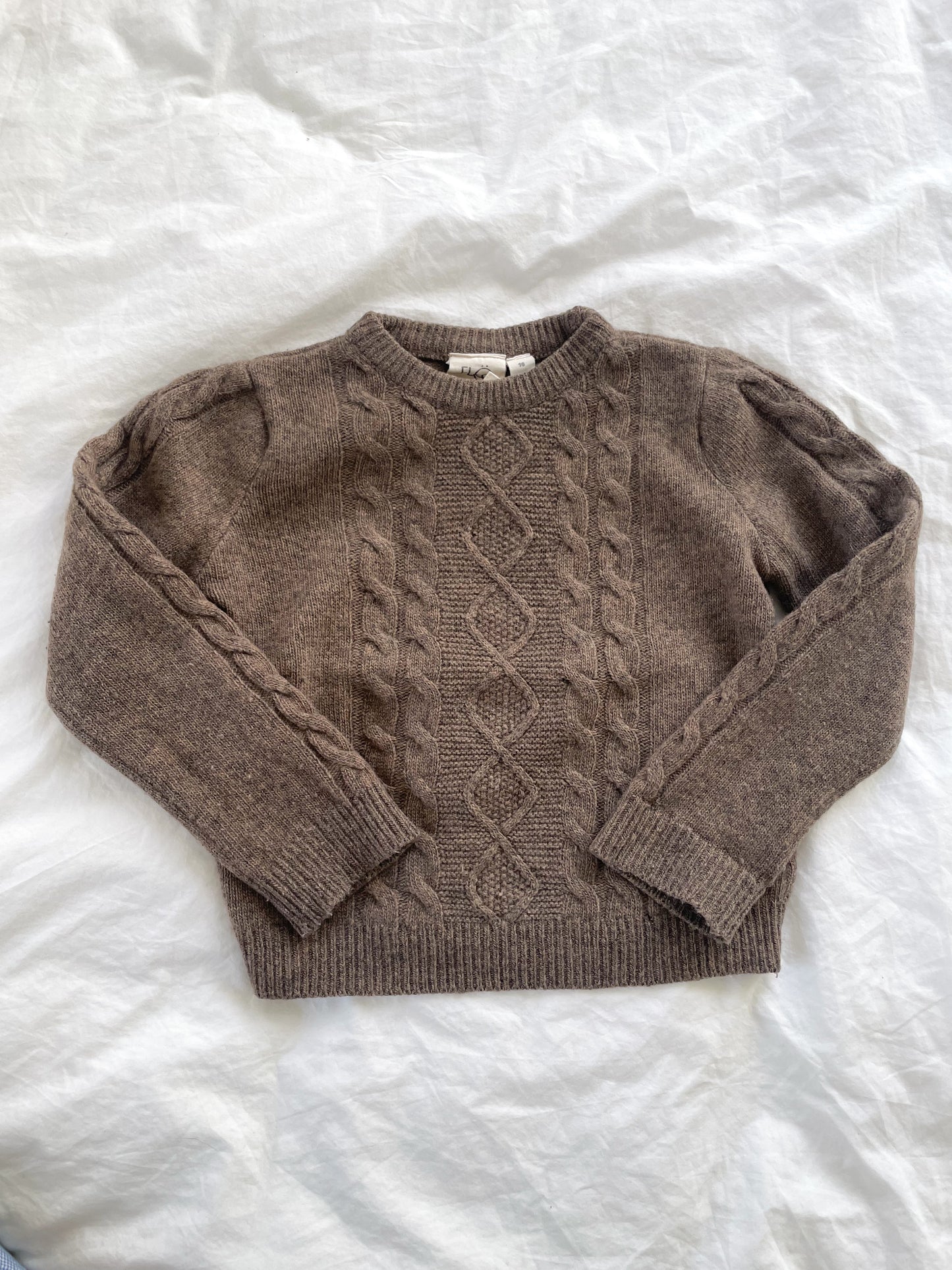 Flöss strikket sweater i uld str. 98