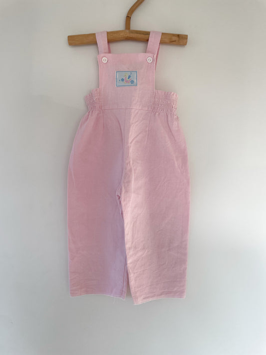 Vintage lyserøde overalls str. 9 mdr