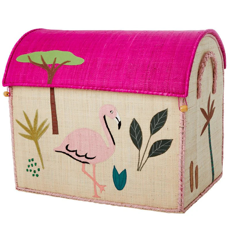 Rice Raffia Opbevaringshus Stor - Jungle Theme - FORUDBESTIL