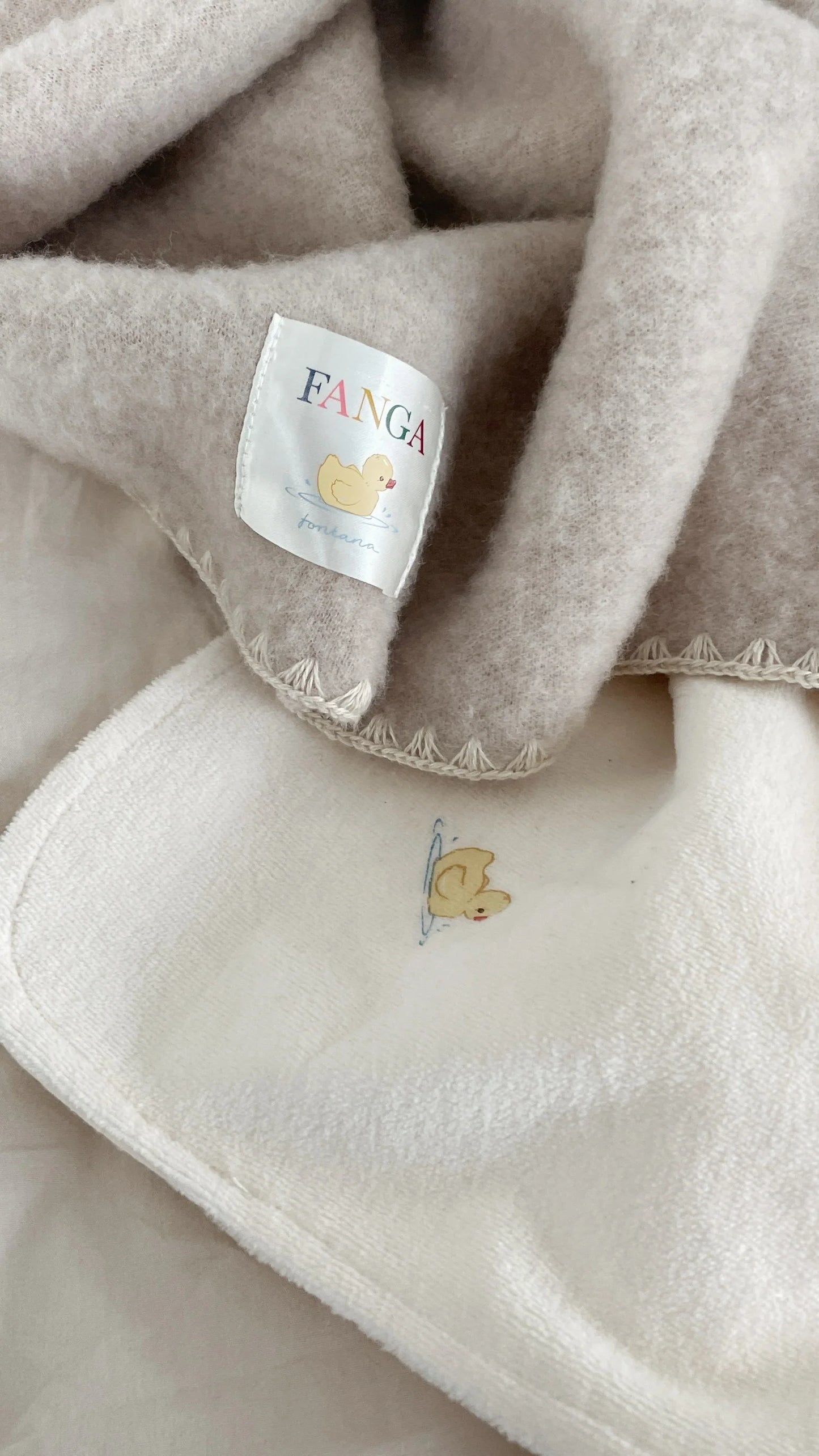 Fanga Fontana Erba Wool Baby Blanket - Oatmeal Melange