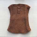 Håndstrikket NY vest, Reloved Merino - brun