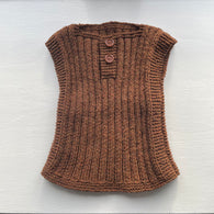 Håndstrikket NY vest, Reloved Merino - brun