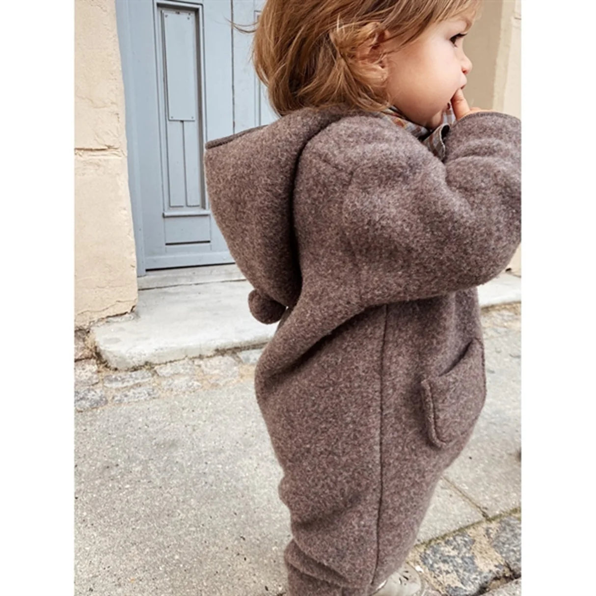 Lalaby Teddy heldragt i Merinould - Chocolate