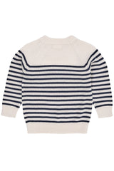 Copenhagen Colors Merino Classic Striped Pullover - Cream/Navy stripe