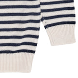 Copenhagen Colors Merino Classic Striped Pullover - Cream/Navy stripe