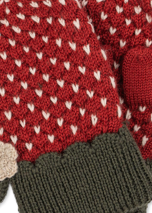 Konges Sløjd Strawberry Mittens - True Red