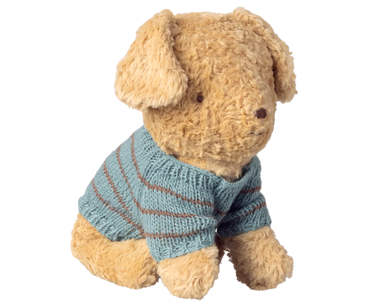 Maileg Hvalpetilbehør, Small, Strikket sweater - Lys blå