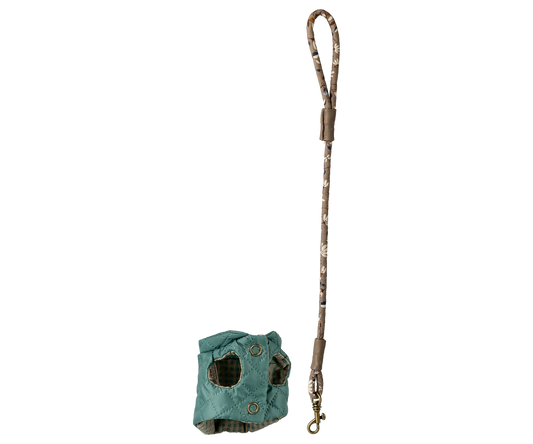 Maileg Halsbånd og snor til kæledyr - Mørk mint