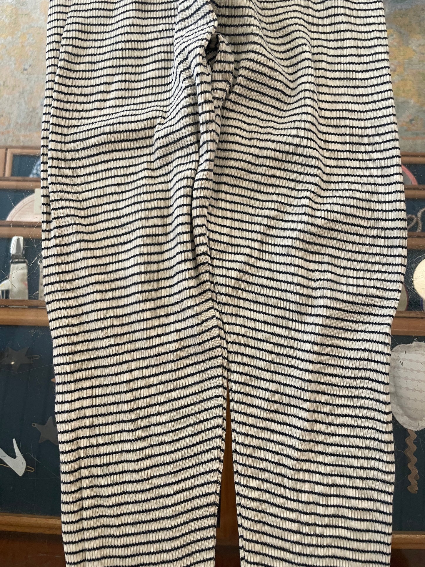 CARAMEL stribede leggings ecru/navy str. 4 år