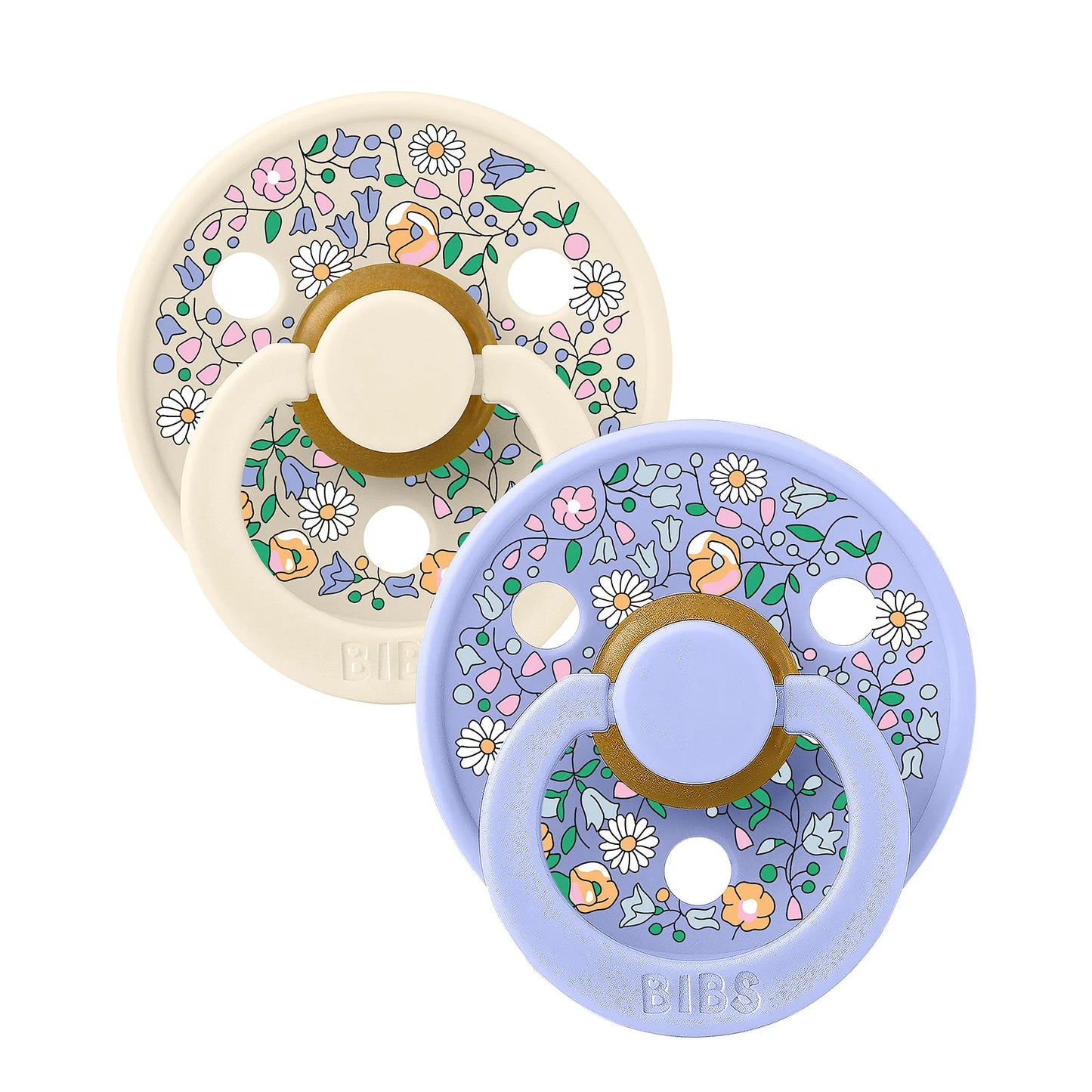 BIBS x Liberty Pacifier Colour 2-pak Oscar Meadow Latex Size 2 - Ivory Mix
