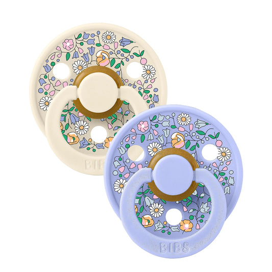 BIBS x Liberty Pacifier Colour 2-pak Oscar Meadow Latex Size 2 - Ivory Mix