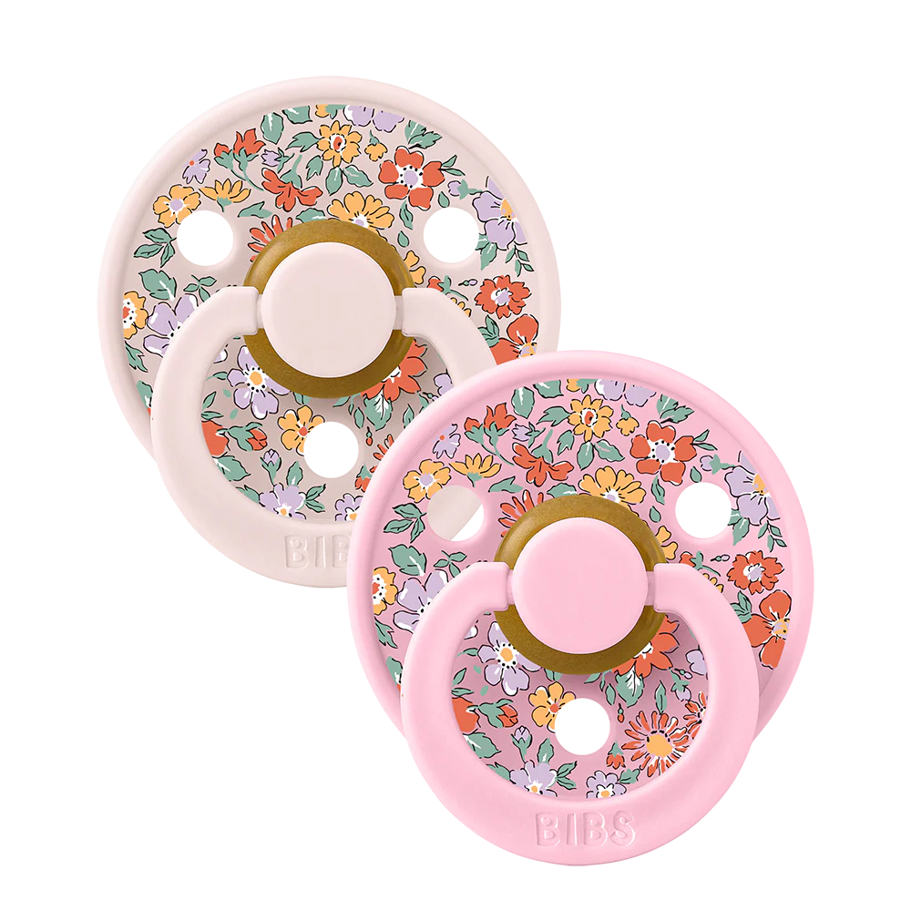 BIBS x Liberty Pacifier Colour 2-pak Oscar Meadow Latex Size 2 - Petal Mix