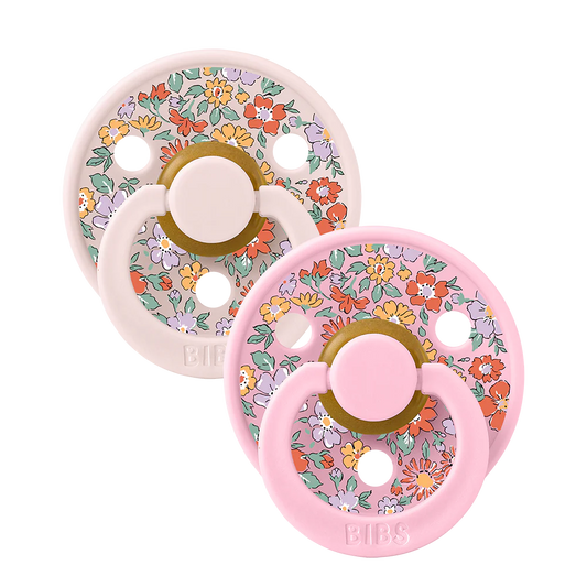 BIBS x Liberty Pacifier Colour 2-pak Oscar Meadow Latex Size 2 - Petal Mix