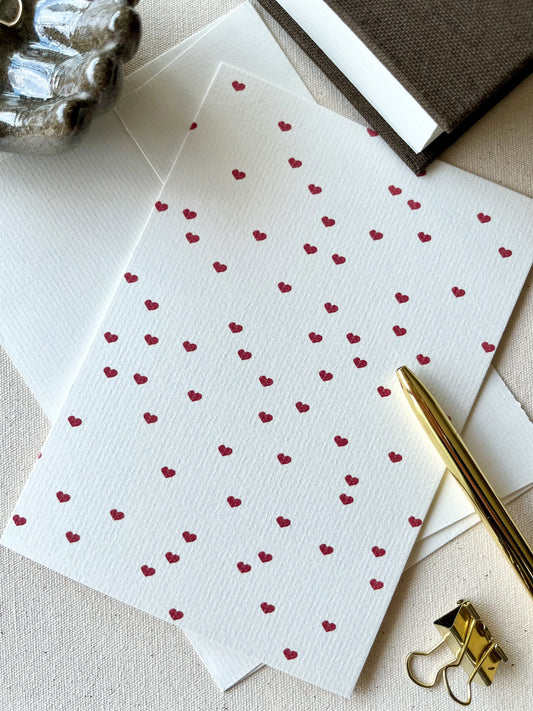 Lignes Bleues Dobbeltkort A6, Petit Coeur Rouge