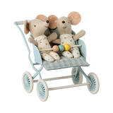 Maileg Klapvogn baby mus - Mint