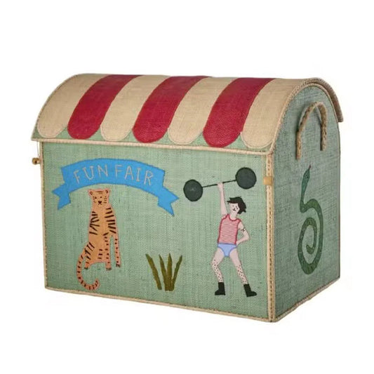 Rice Raffia Opevaringshus Stor - Blå Fun Fair - FORUDBESTIL