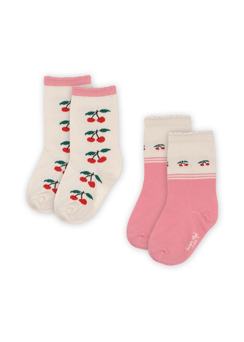 2 PAK JACQUARD STRØMPER - PINK CHERRY MIX