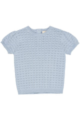 Copenhagen Colors Knitted Pointelle Blouse - Dusty Blue