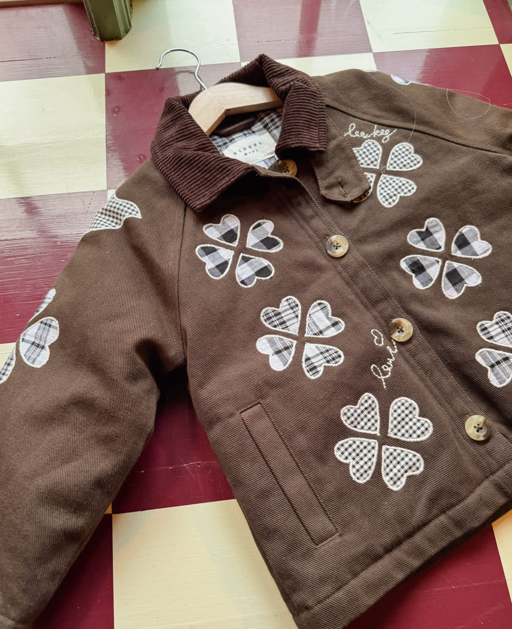 LILLIBETH MINI JAKKE - CHECKED BROWN