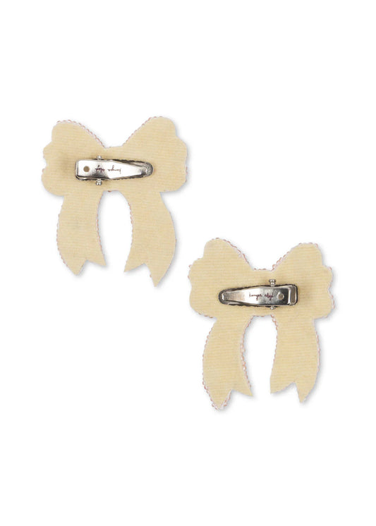 Konges Sløjd 2-pak Sequin Bow Hairclip - Cameo Rose