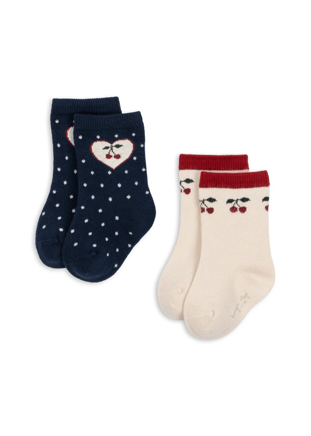 2 PAK JACQUARD STRØMPER - CHERRY MIX